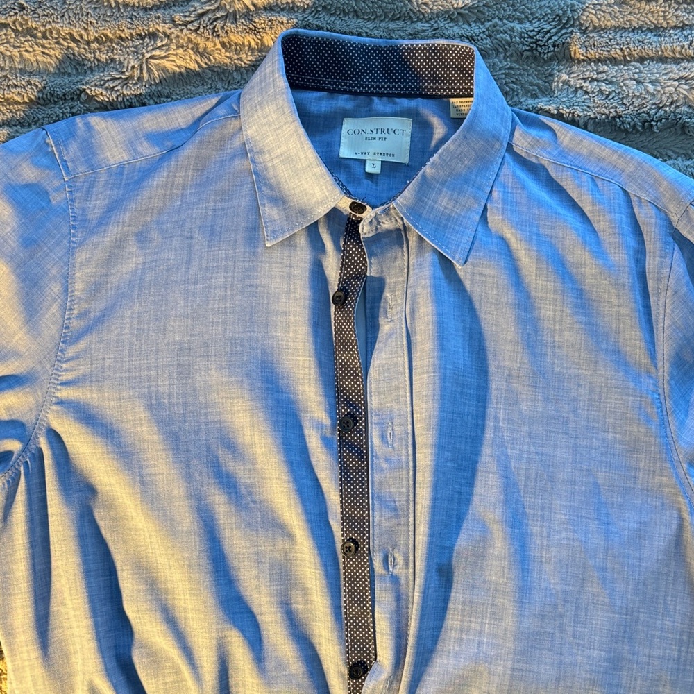 CON.STRUCT Light Blue Men's Casual Button Down Shirt